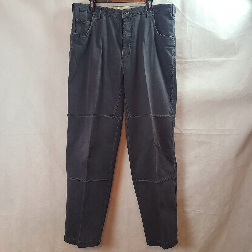 Cabela's Casuals Men's (W38 x L34) Gray Cotton Stretch Flat Straight Leg Pants